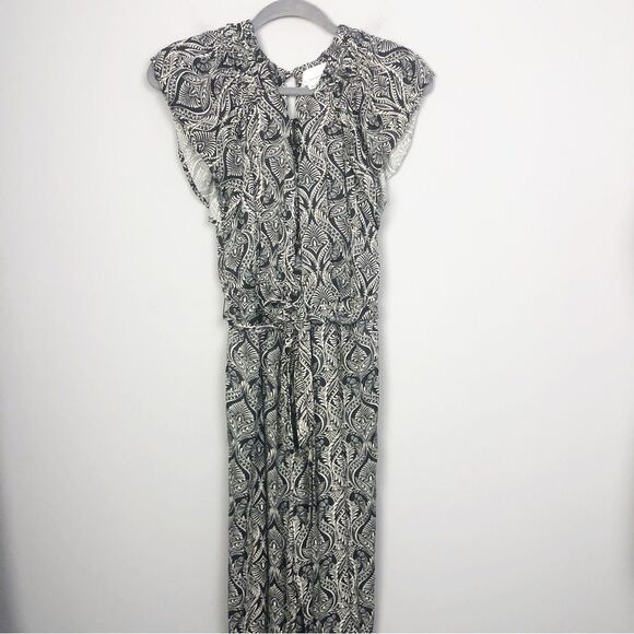ANTHROPOLOGIE | Zadie Black & White Patterned Belted Jumpsuit Women’s Size 0 - Picture 4 of 14